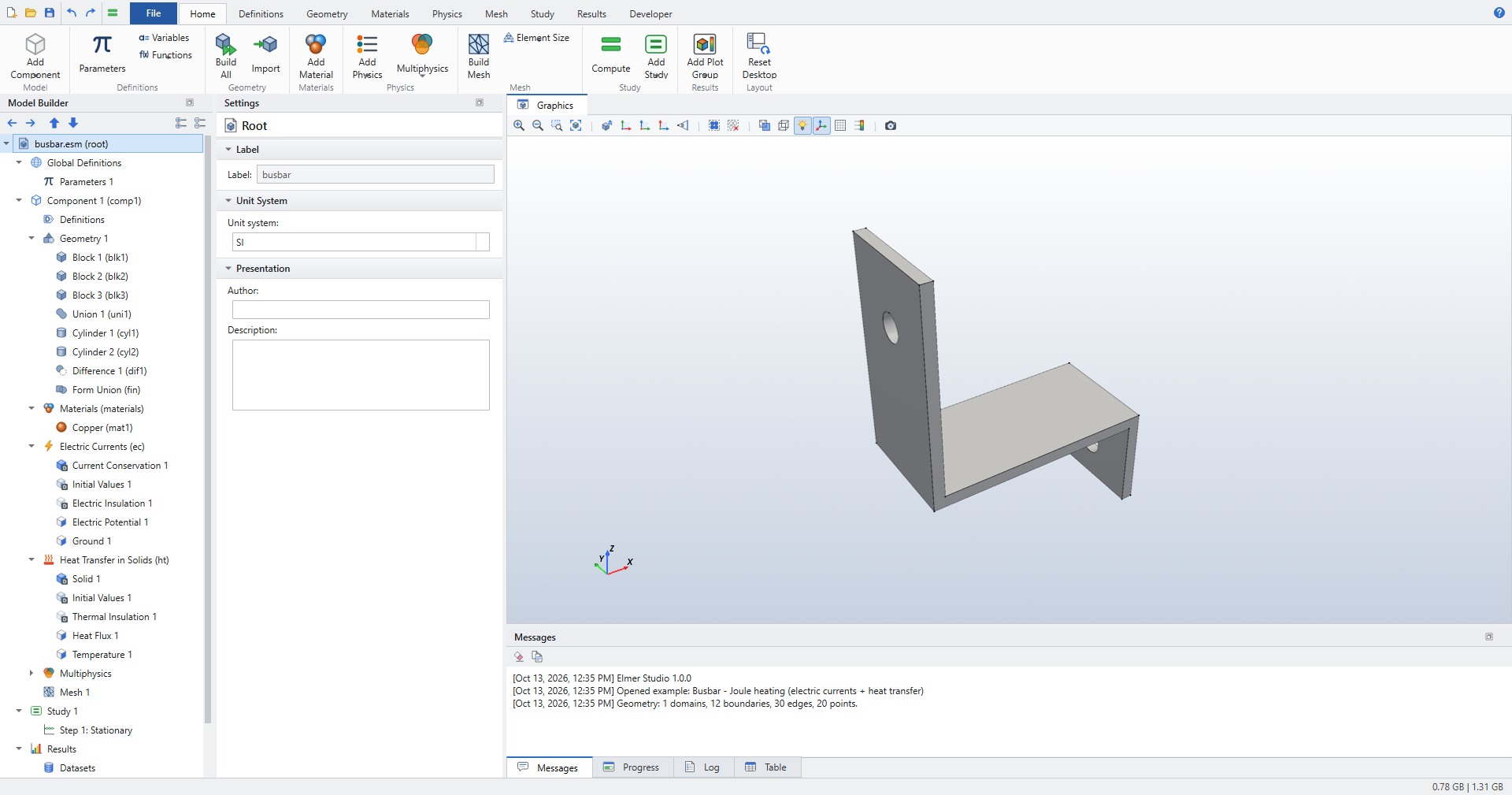 Busbar geometry