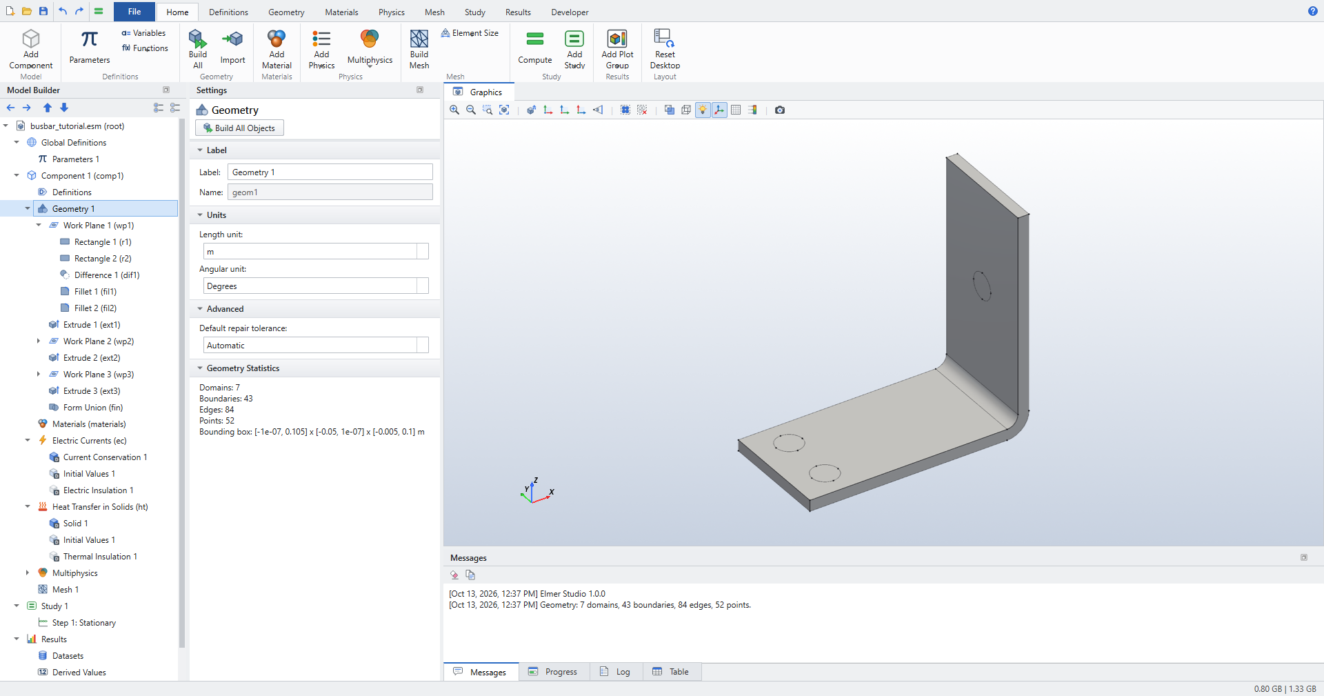 Busbar geometry
