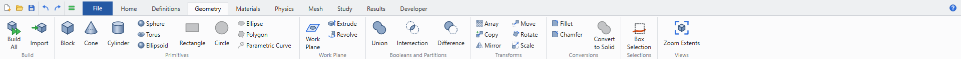 Geometry tab